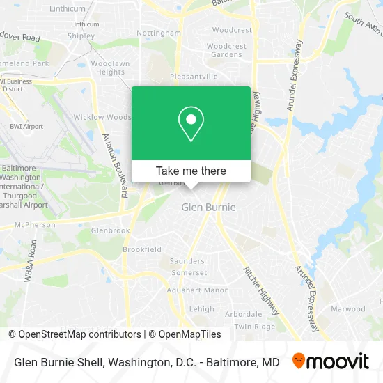 Glen Burnie Shell map