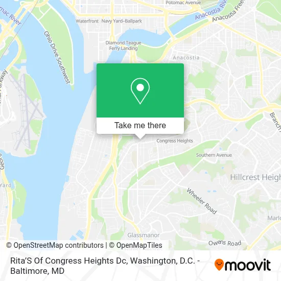 Rita’S Of Congress Heights Dc map