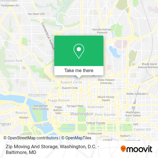 Zip Moving And Storage map