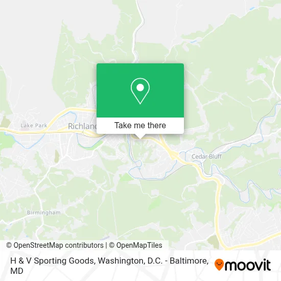 H & V Sporting Goods map