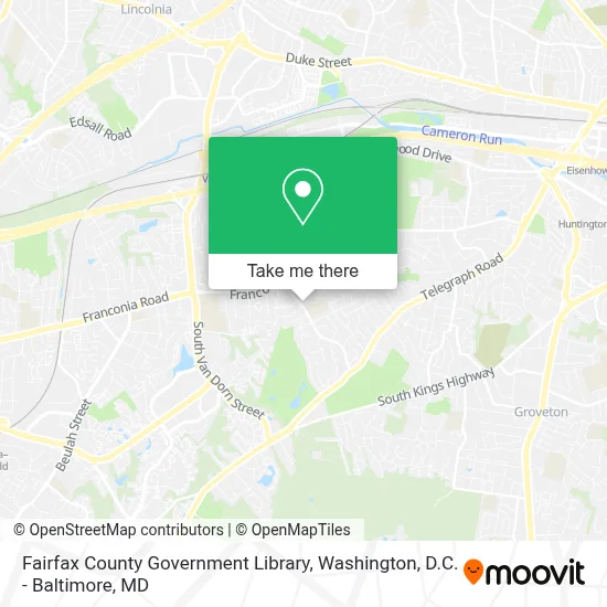 Fairfax County Government Library map