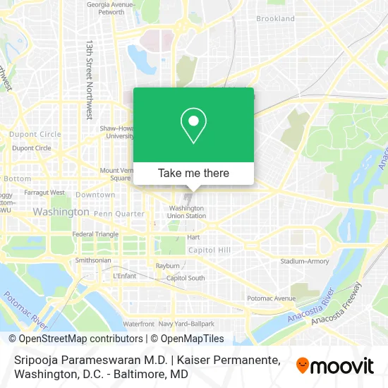 Sripooja Parameswaran M.D. | Kaiser Permanente map