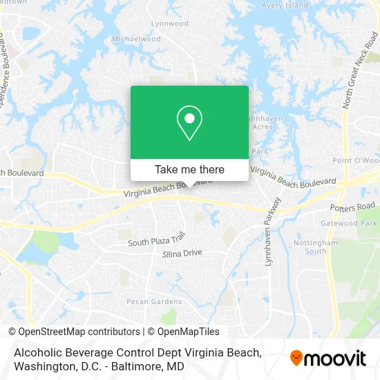 Alcoholic Beverage Control Dept Virginia Beach map