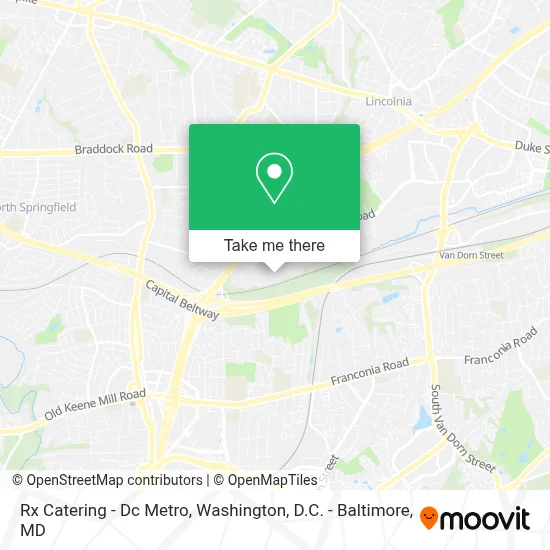 Rx Catering - Dc Metro map