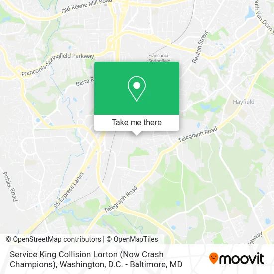 Service King Collision Lorton (Now Crash Champions) map