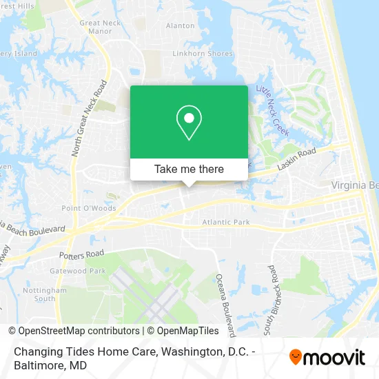 Changing Tides Home Care map