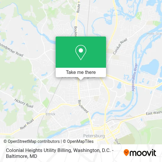 Colonial Heights Utility Billing map