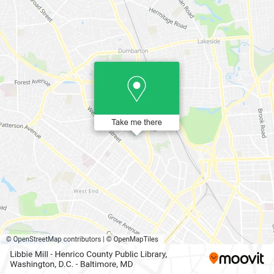 Libbie Mill - Henrico County Public Library map