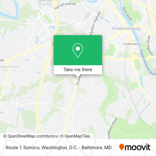 Route 1 Sunoco map