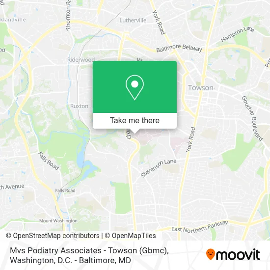 Mvs Podiatry Associates - Towson (Gbmc) map