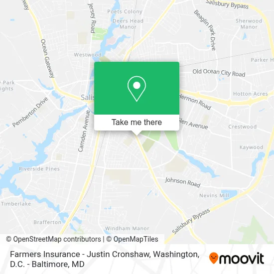 Farmers Insurance - Justin Cronshaw map