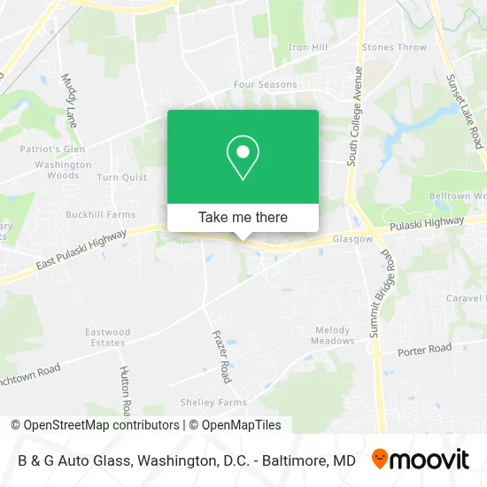 B & G Auto Glass map