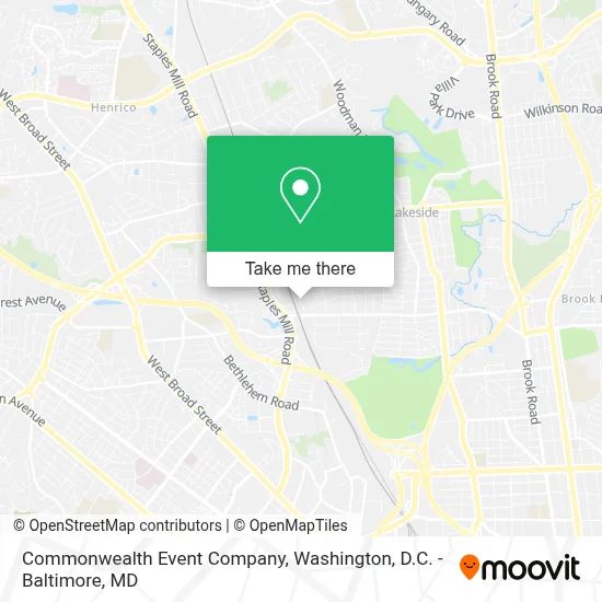Commonwealth Event Company map