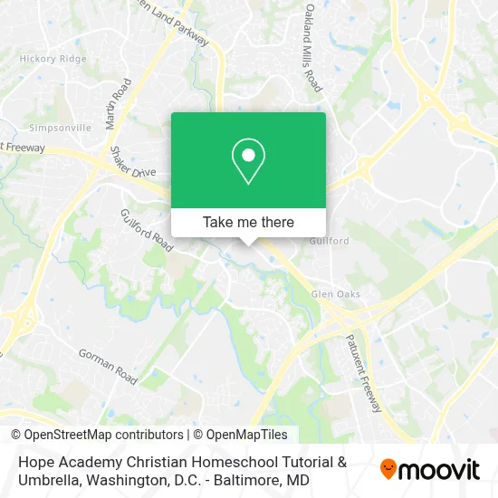 Hope Academy Christian Homeschool Tutorial & Umbrella map