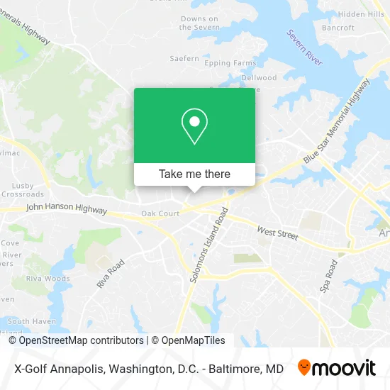X-Golf Annapolis map