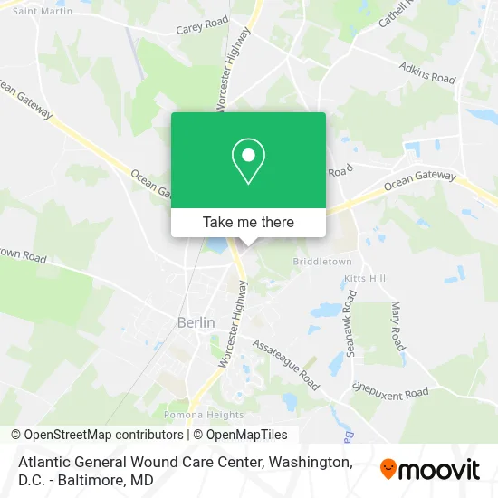 Atlantic General Wound Care Center map