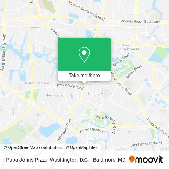 Papa Johns Pizza map
