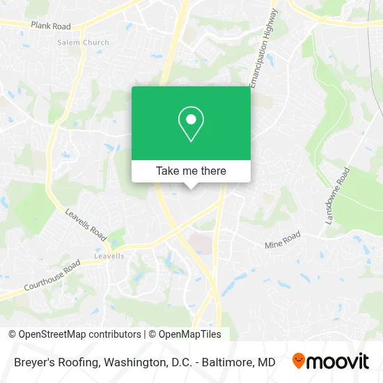 Breyer's Roofing map