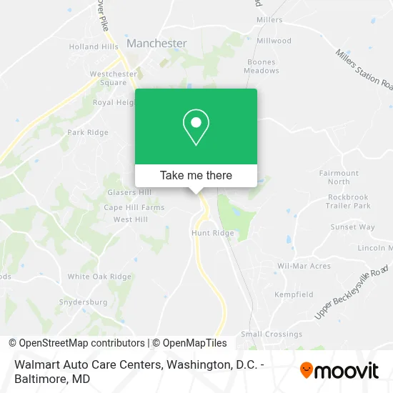 Walmart Auto Care Centers map