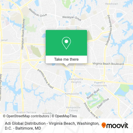 Adi Global Distribution - Virginia Beach map