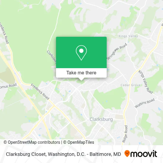 Clarksburg Closet map