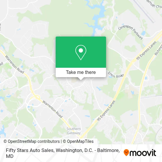 Fifty Stars Auto Sales map