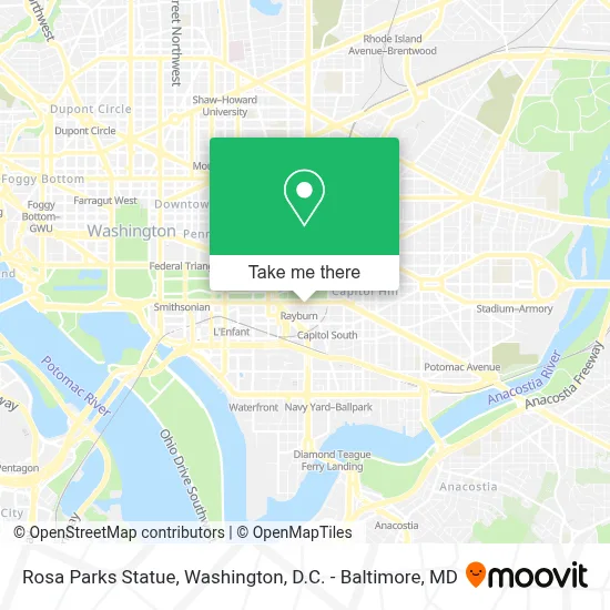 Rosa Parks Statue map