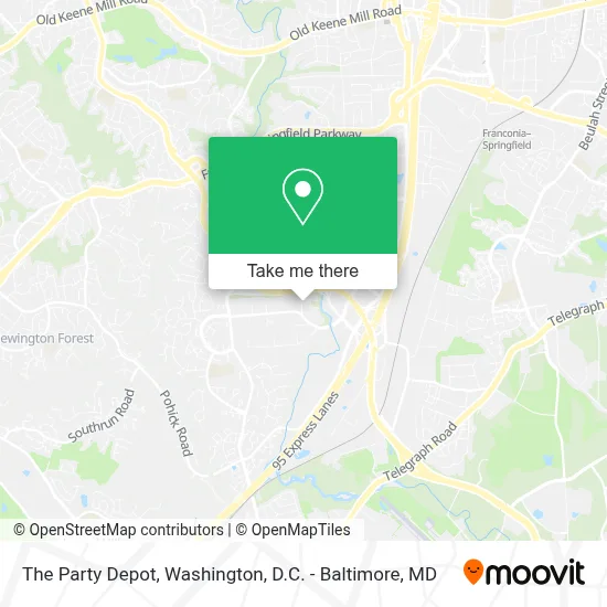 The Party Depot map