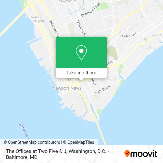 The Offices at Two Five & J map