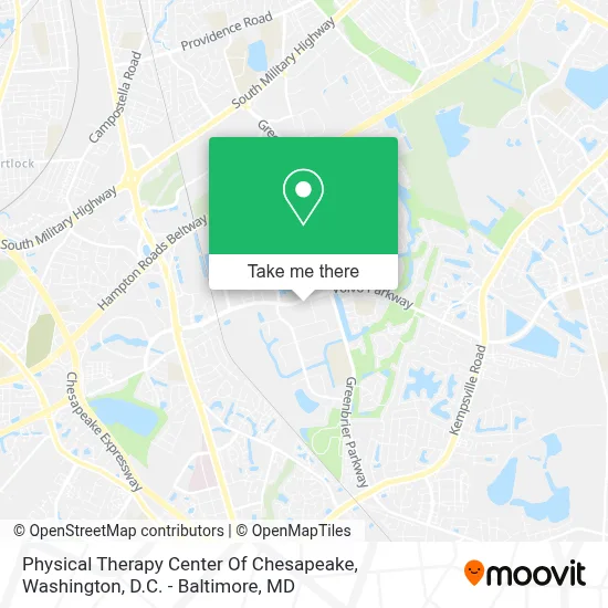 Physical Therapy Center Of Chesapeake map