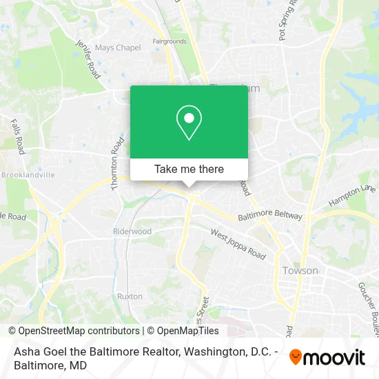 Asha Goel the Baltimore Realtor map