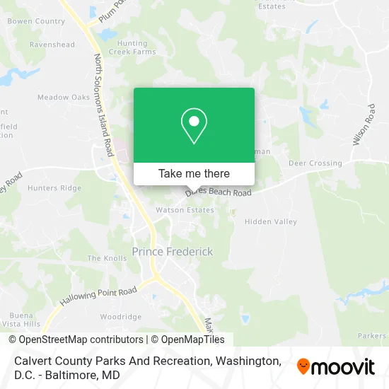 Calvert County Parks And Recreation map