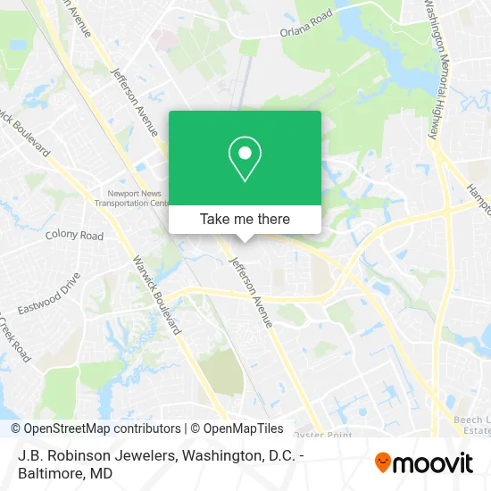 J.B. Robinson Jewelers map