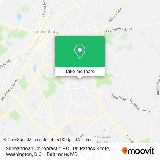 Shenandoah Chiropractic P.C., Dr. Patrick Keefe map