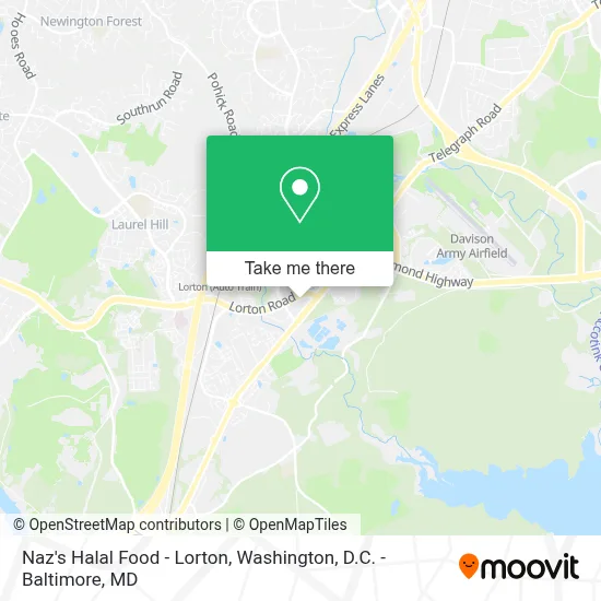 Naz's Halal Food - Lorton map