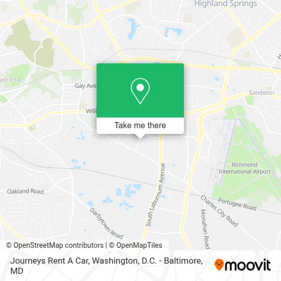 Journeys Rent A Car map