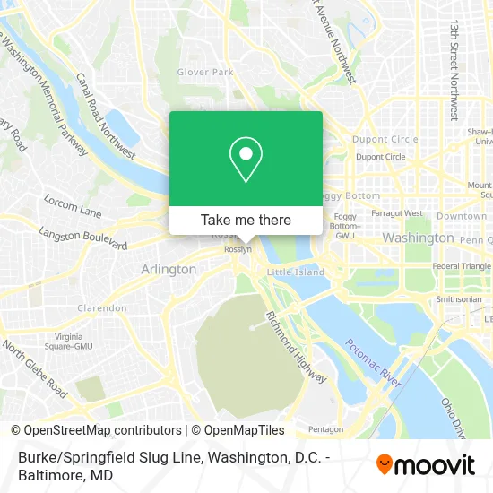 Burke/Springfield Slug Line map