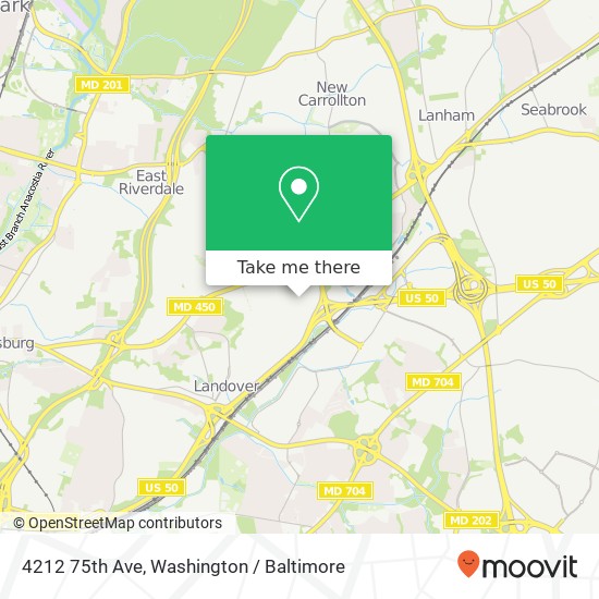 Mapa de 4212 75th Ave, Hyattsville, MD 20784