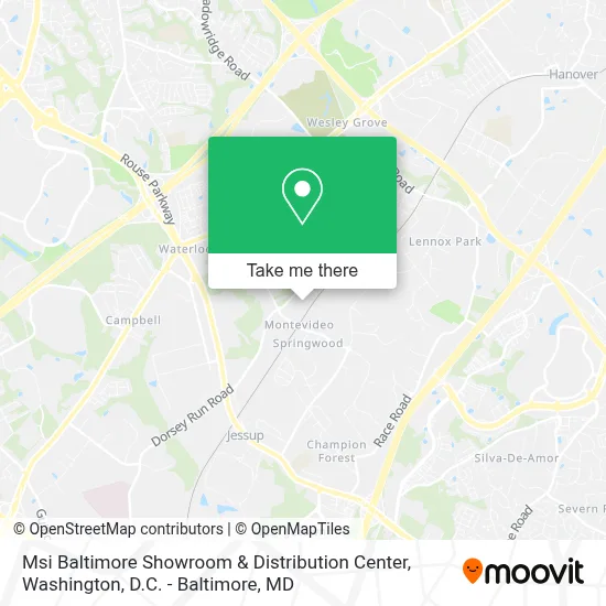 Msi Baltimore Showroom & Distribution Center map