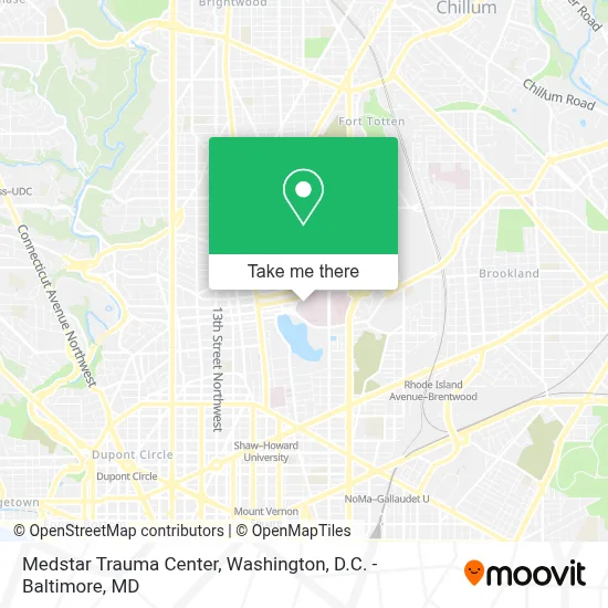 Medstar Trauma Center map