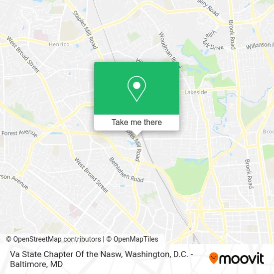 Va State Chapter Of the Nasw map