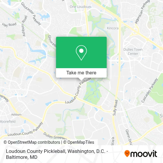 Loudoun County Pickleball map