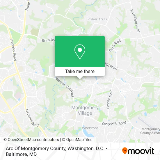 Arc Of Montgomery County map