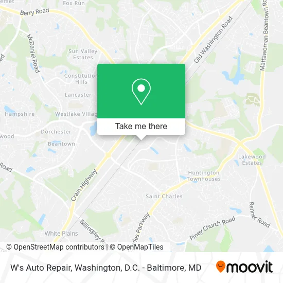 W's Auto Repair map