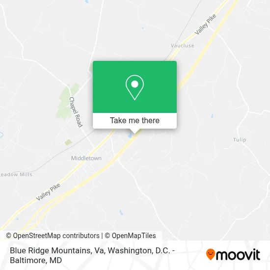 Blue Ridge Mountains, Va map