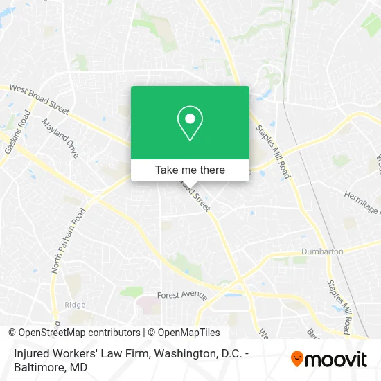 Injured Workers' Law Firm map