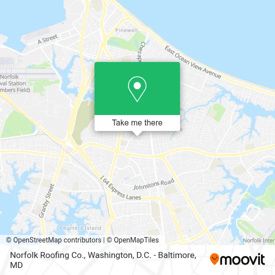 Norfolk Roofing Co. map