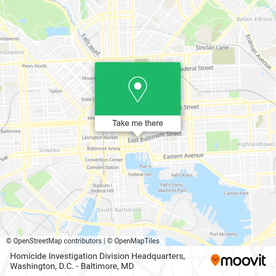 Homicide Investigation Division Headquarters map