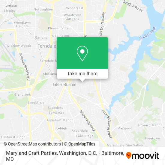 Maryland Craft Parties map
