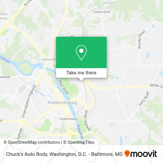 Chuck's Auto Body map